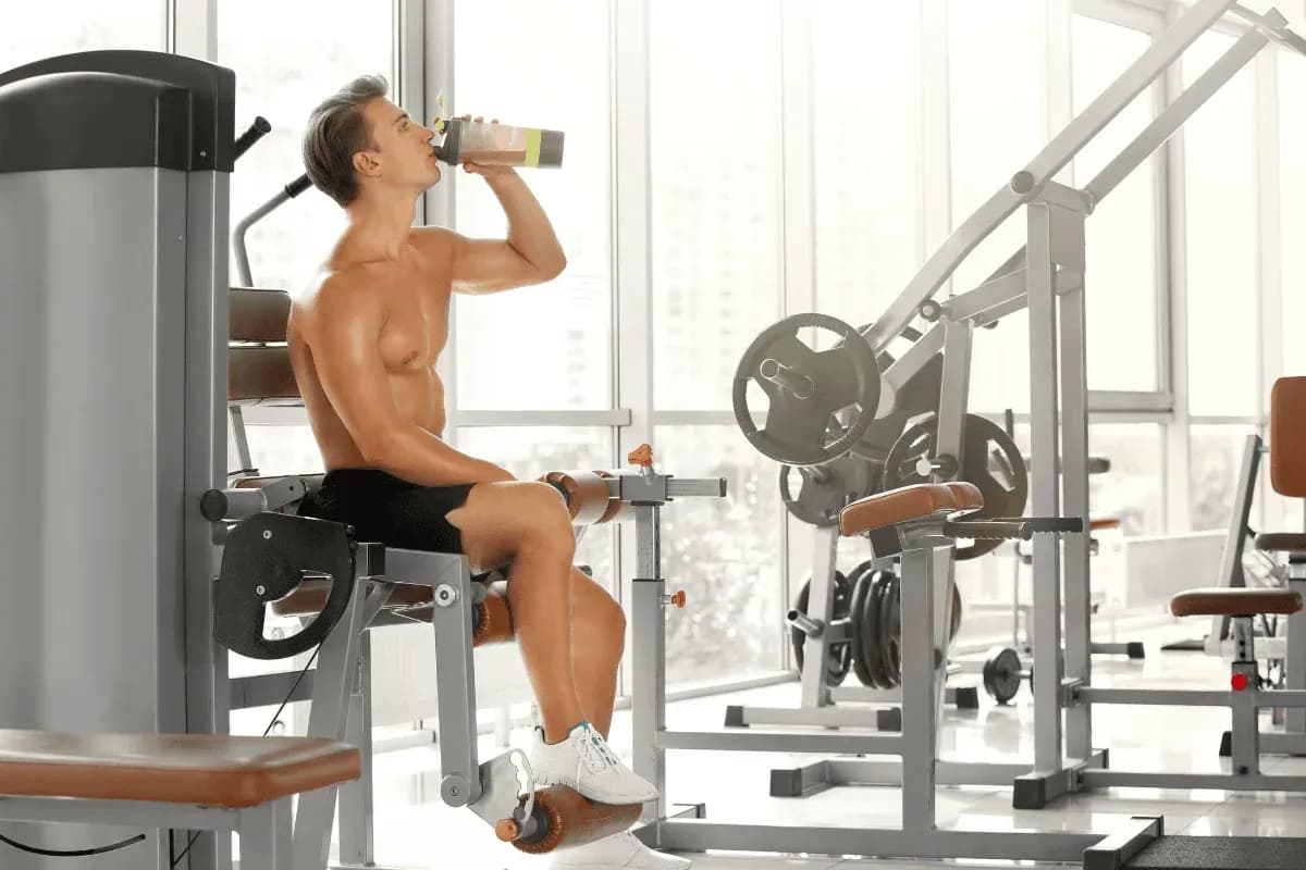 Muškarac pije gainer